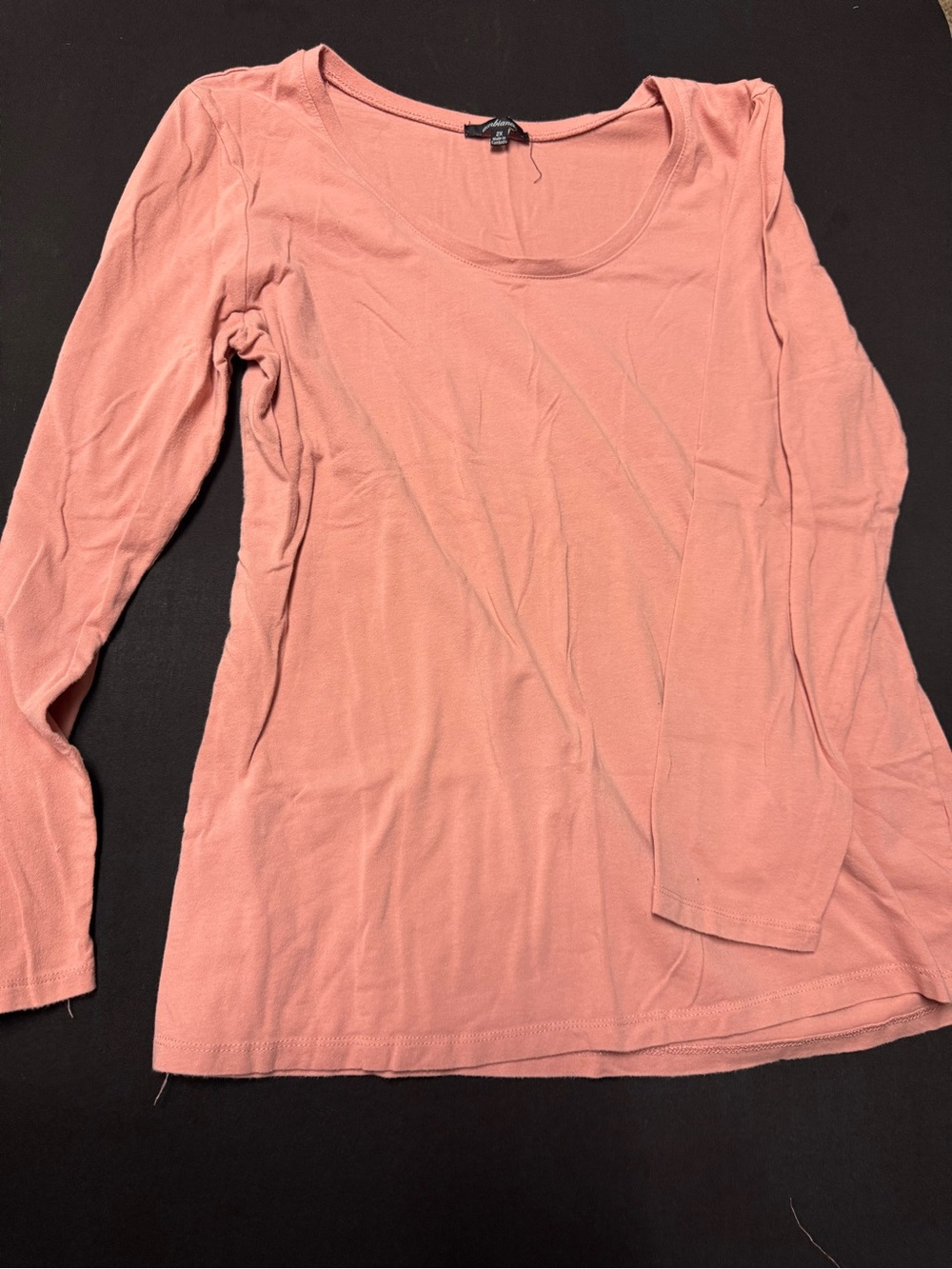 Women’s Scoop Neck Long Sleeve Top - Blush Pink
